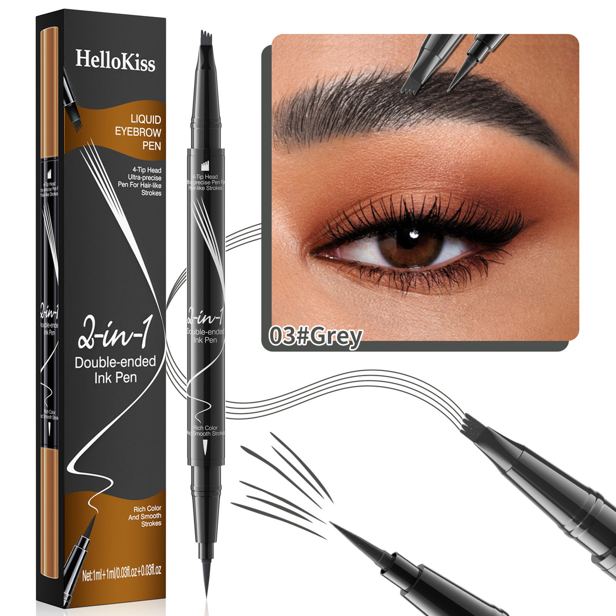 Four-Tip Microblading Eyebrow Pencil