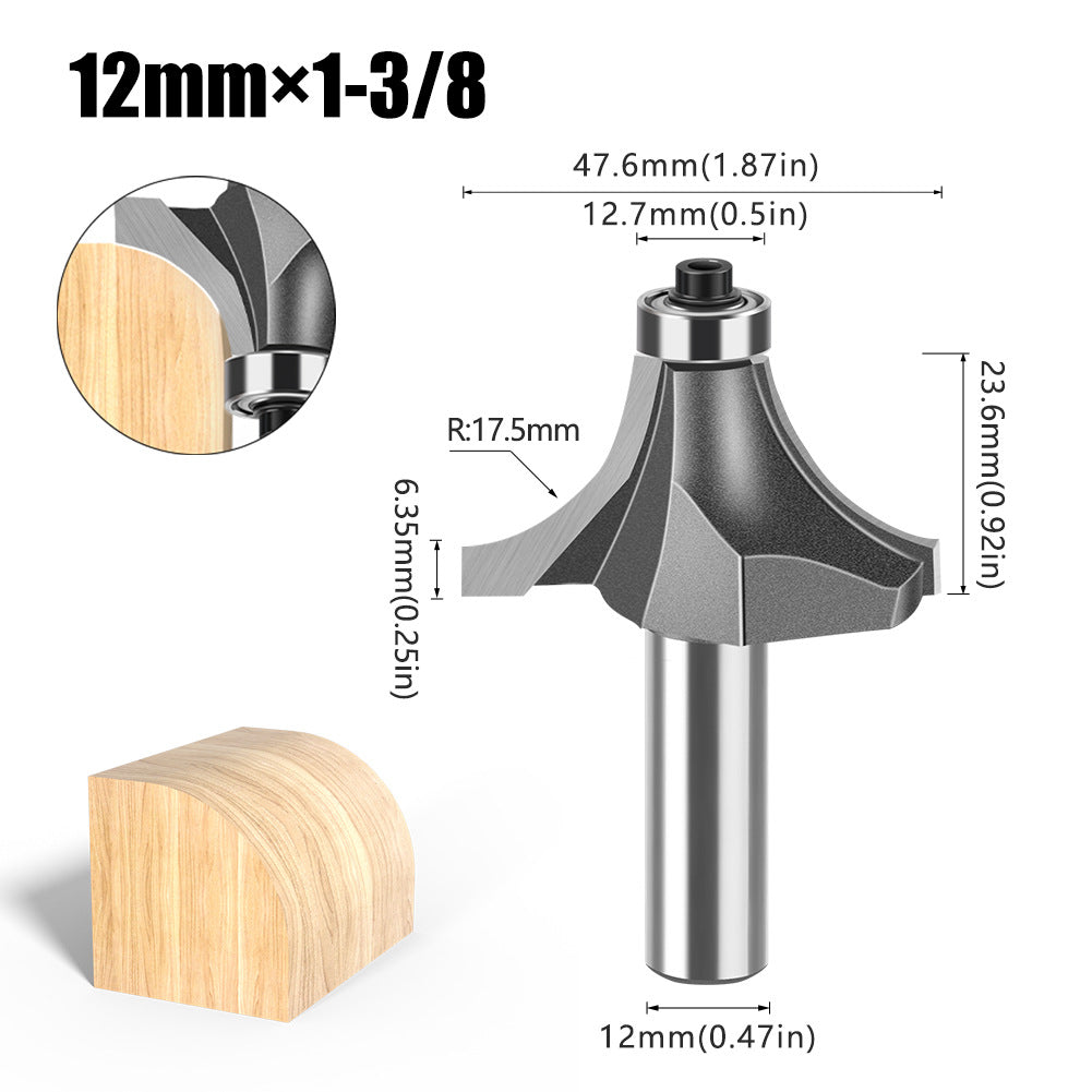 Tungsten Steel Round Angle Woodworking Milling Cutter