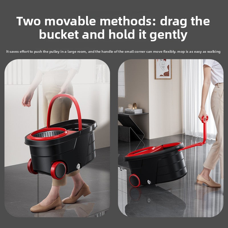 Rotating Spin Mop with Bucket, Hand-Washable Microfiber Mop