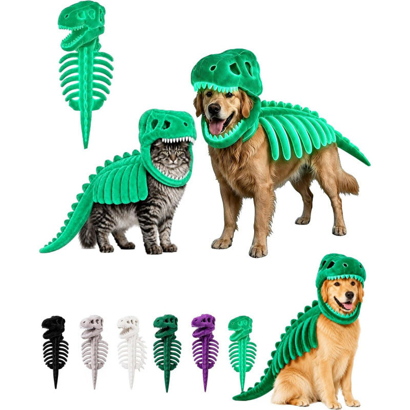 Dinosaur Skeleton Plush Pet Costume