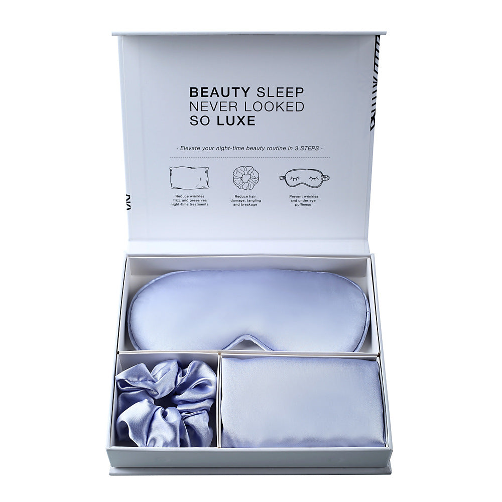 Satin Imitation Silk 3-Piece Sleep Set Eye Mask