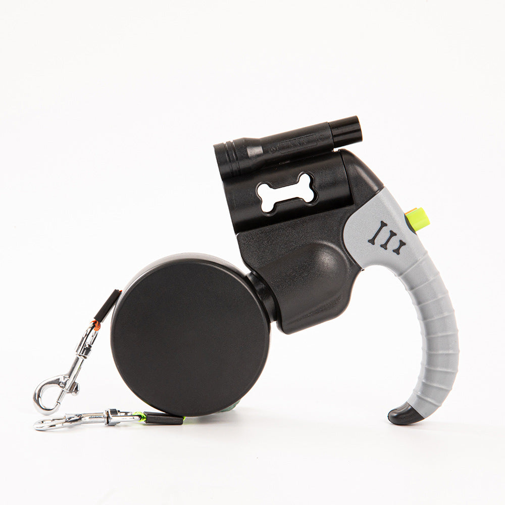Automatic Retractable Dual Dog Leash with Light