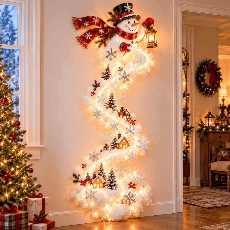 Wooden Christmas Spiral Wall Hanging Decor