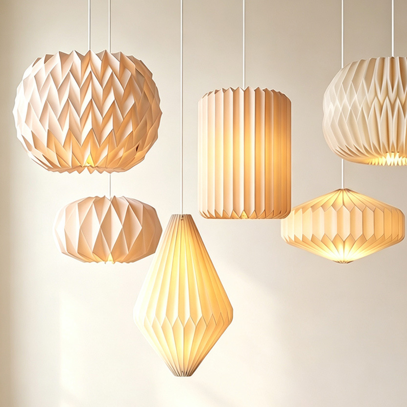 Foldable Paper Pendant Lamp Shade Creative Home Lighting