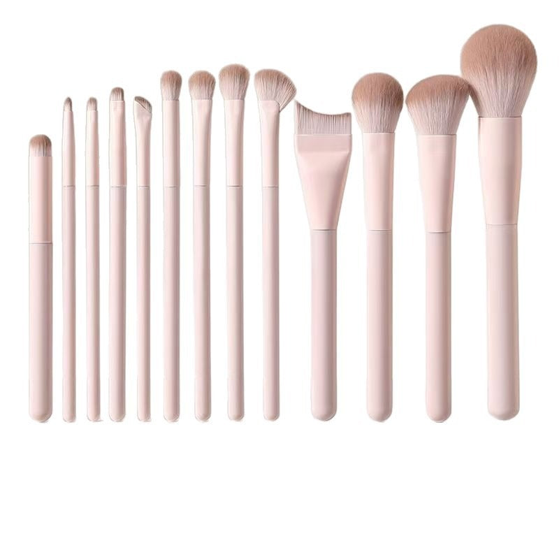 13-Piece Portable Makeup Brush Set Soft Artificial Fiber Bristles with Bag for Eyeshadow Blush Foundation