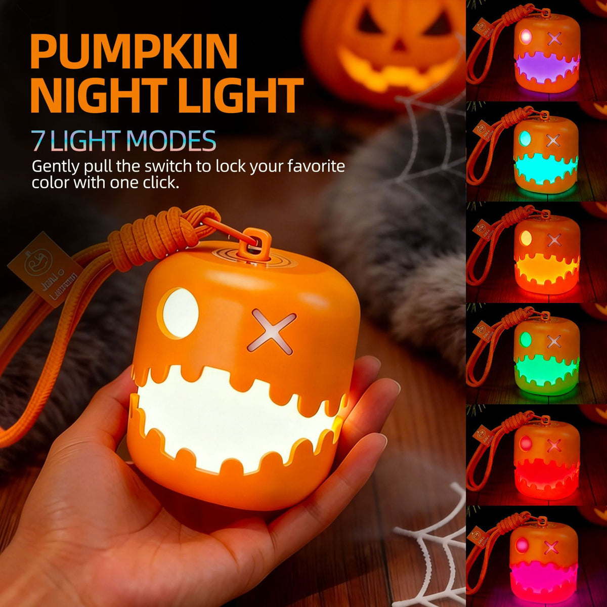 Creative Pumpkin Lantern with Pull String Switch
