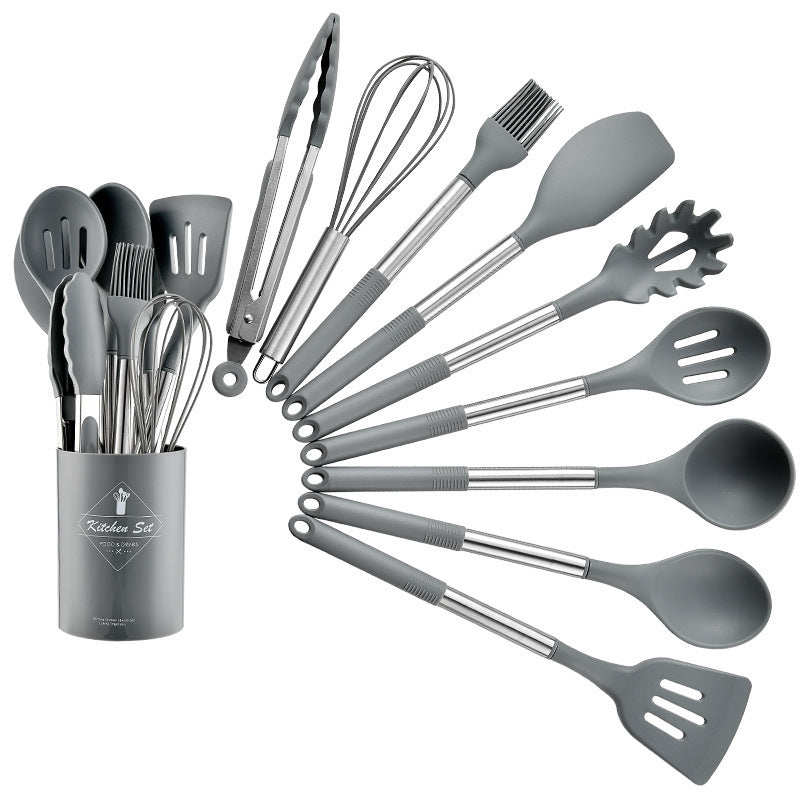 Stainless Steel Handle Silicone Cooking Tool Set