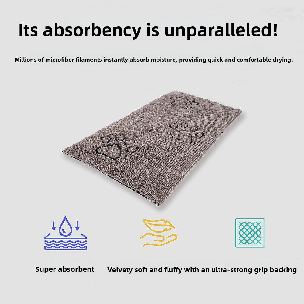 Soft Chenille Embroidered Dog Mat Water Absorbent Non-Slip Quick-Dry