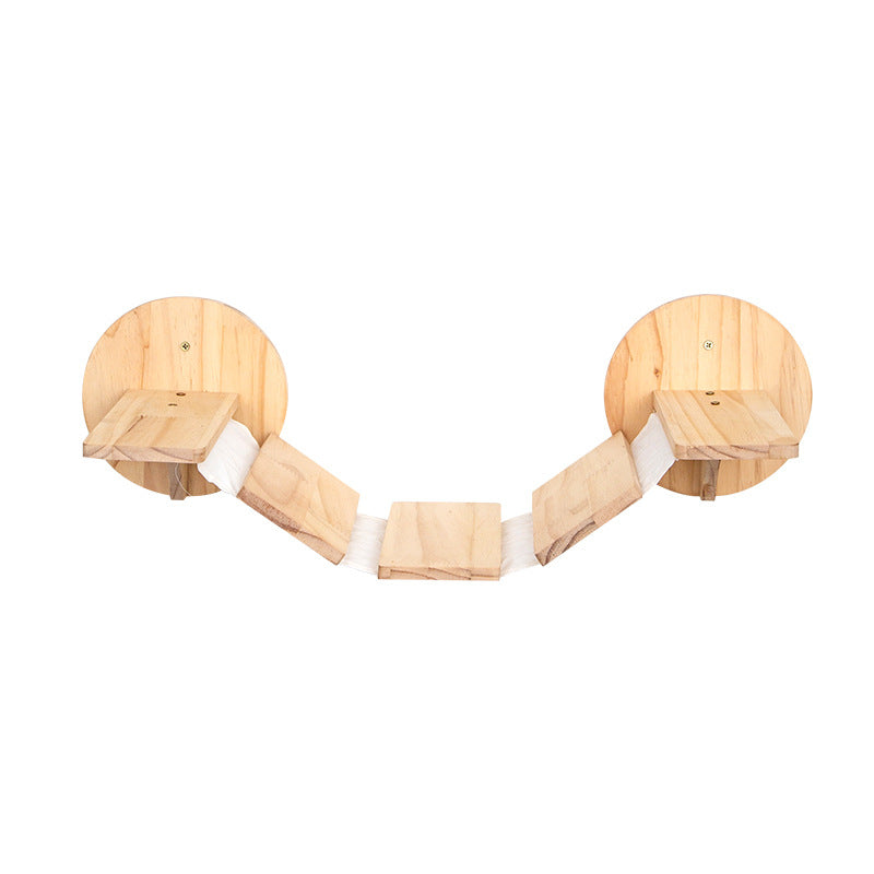 Wall-mounted wooden cat bed