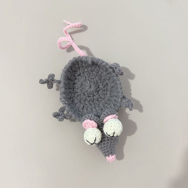 Handmade knitted cute animal coasters