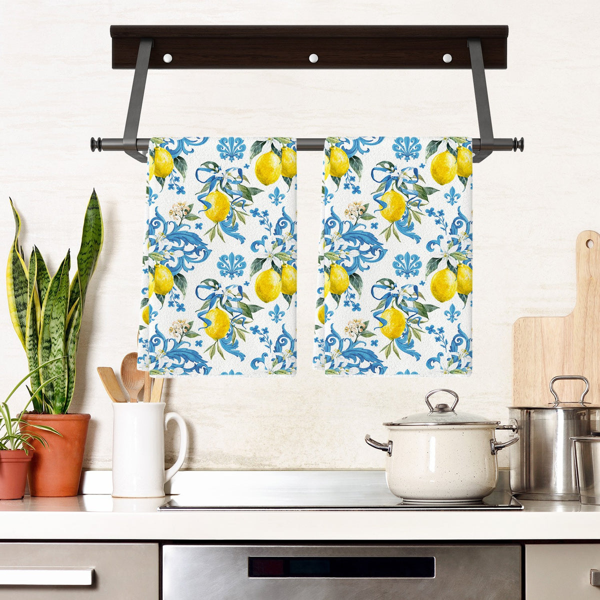 Lemon Print Microfiber Kitchen Towel