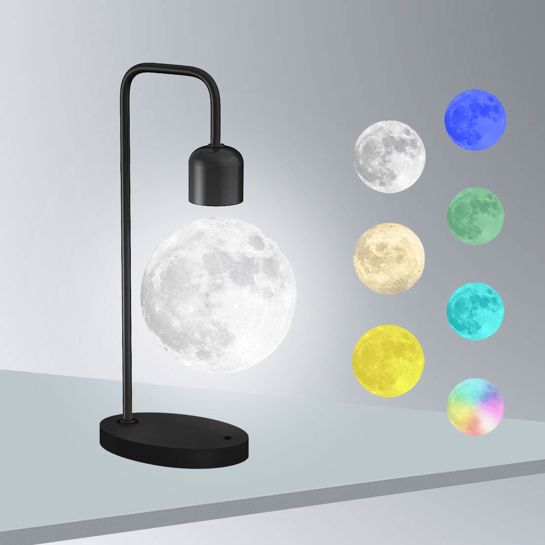 Magnetic Levitation Moon Lamp with Wireless Charging
