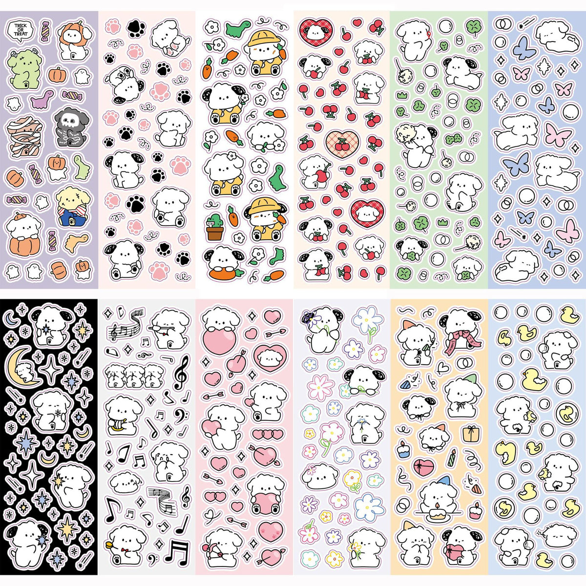 Cute Little White Dog Handbook Stickers