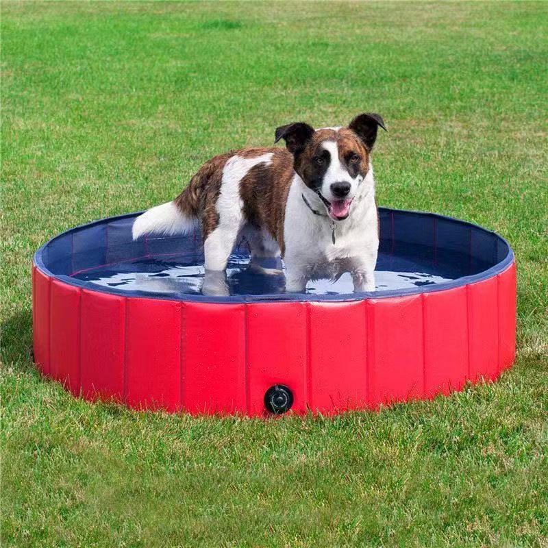 Foldable Inflatable Pet Bathing Pool with Safety Fence