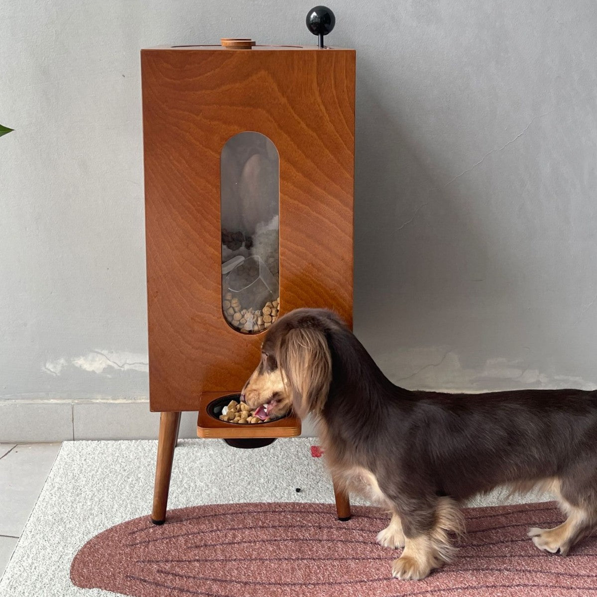 Retro-style pet feeder