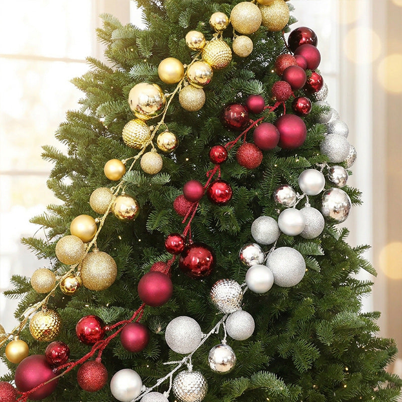 1.9M Electroplated Plastic Christmas Ball Garland DIY Holiday Decor