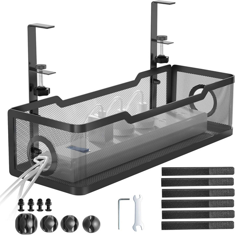 No-drill power strip storage rack