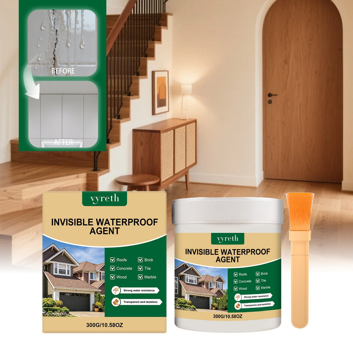 Transparent Waterproof Sealant with Brush