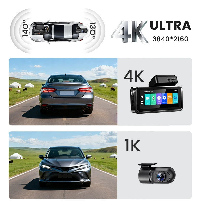 Dual Lens Dash Cam with GPS and ADAS Warnings