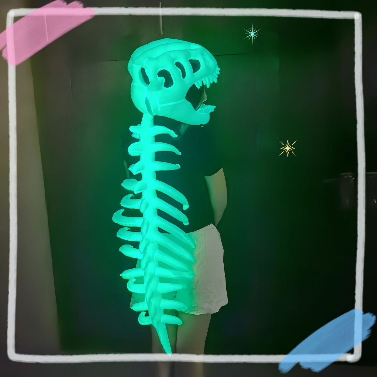 Halloween glow-in-the-dark dinosaur skeleton headgear