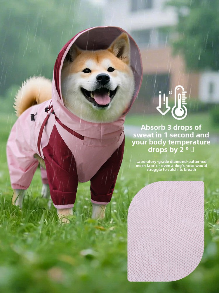 Waterproof Dog Raincoat Four-Legged Windproof Reflective Pet Clothes