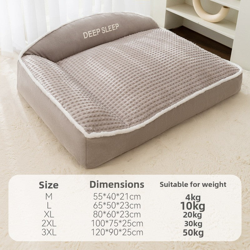 Plush Bolster Dog Cat Sofa Bed Washable Thermal Pet Nest
