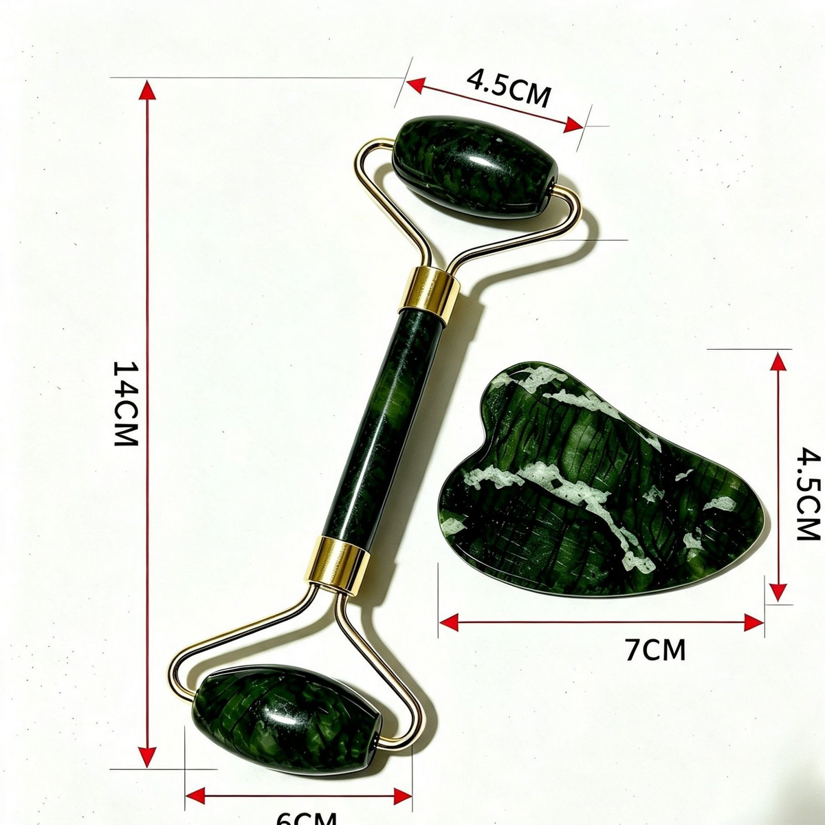 Jade Roller Scraper Dual Head Facial Massage Tool