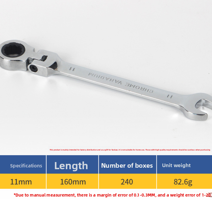 Movable Head Ratchet Wrench Dual Head Automotive Tool