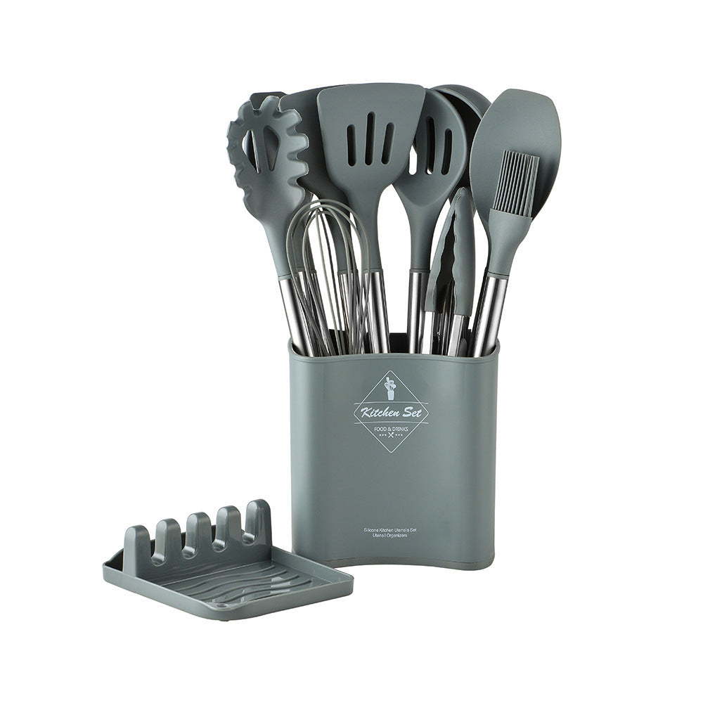 Stainless Steel Handle Silicone Cooking Tool Set