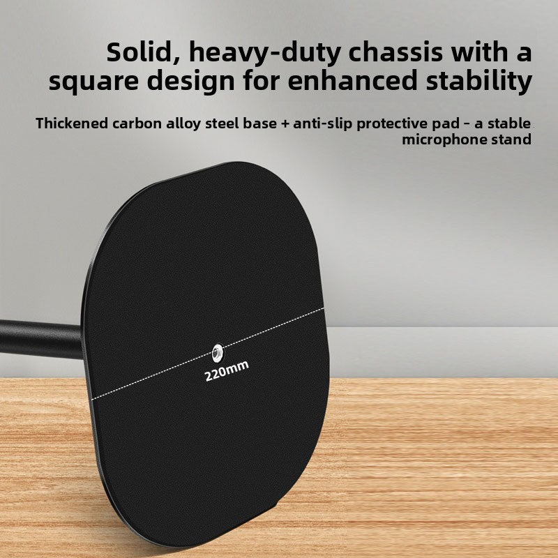 Adjustable Desktop Microphone Stand with Weighted Base