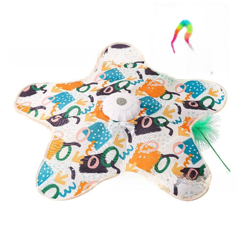 Automatic Interactive Cat Play Toy with Feather Teaser