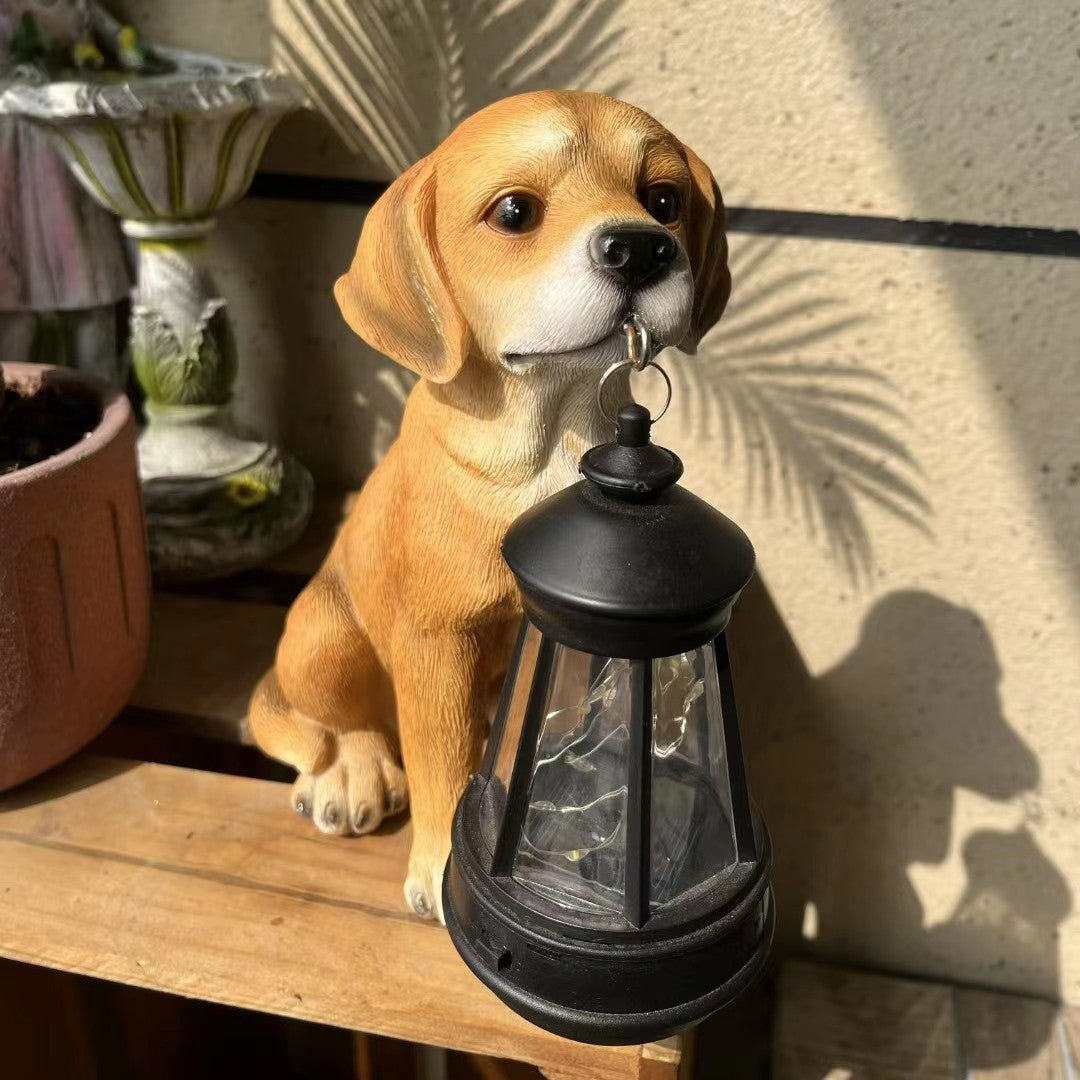 Solar Puppy Lantern Outdoor Garden Decoration