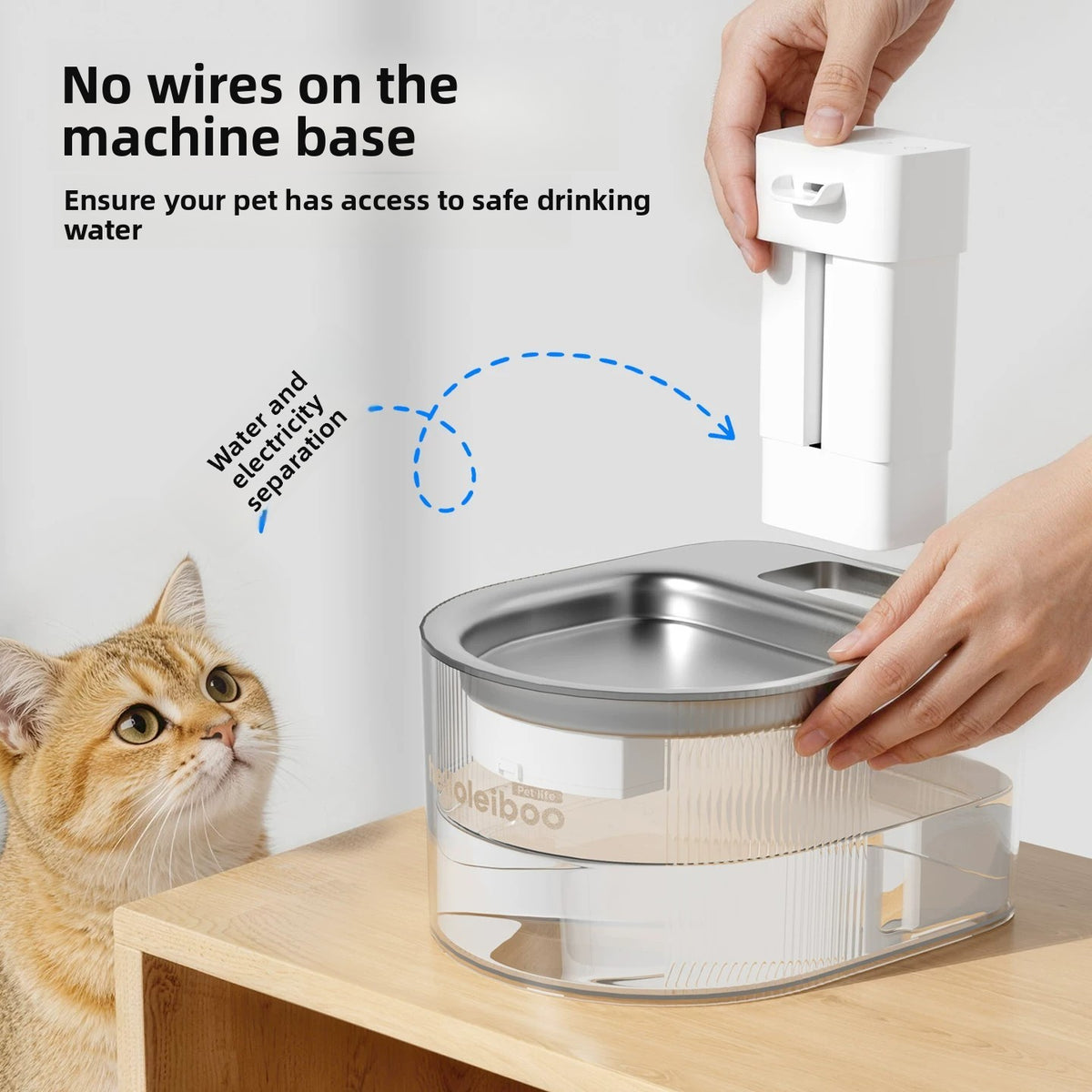 Stainless Steel Pet Water Dispenser with Wireless Sensor