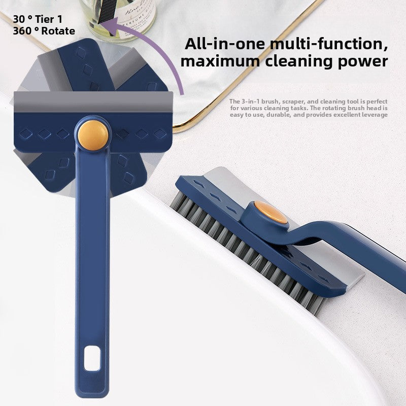 Multifunctional Rotating Floor Gap Cleaning Brush with Long Handle