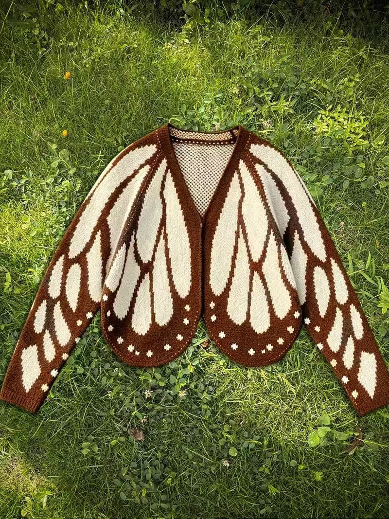 Butterfly Cape Knit Cardigan Sweater