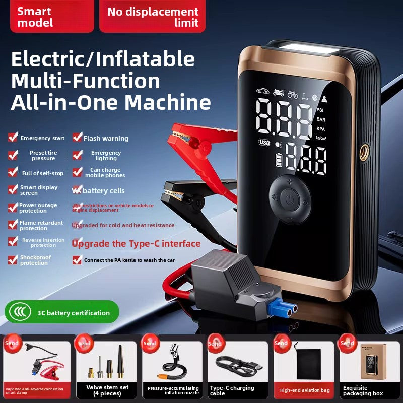 Car Jump Starter with Air Compressor and Power Bank