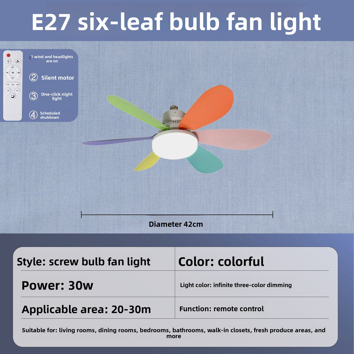 Ceiling Fan Light with LED Bulb