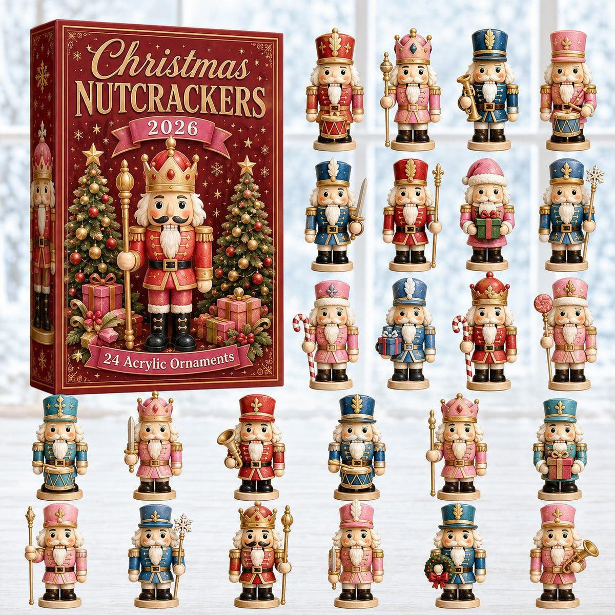 Christmas Advent Calendar Acrylic Blind Box Decoration Collectible Toy