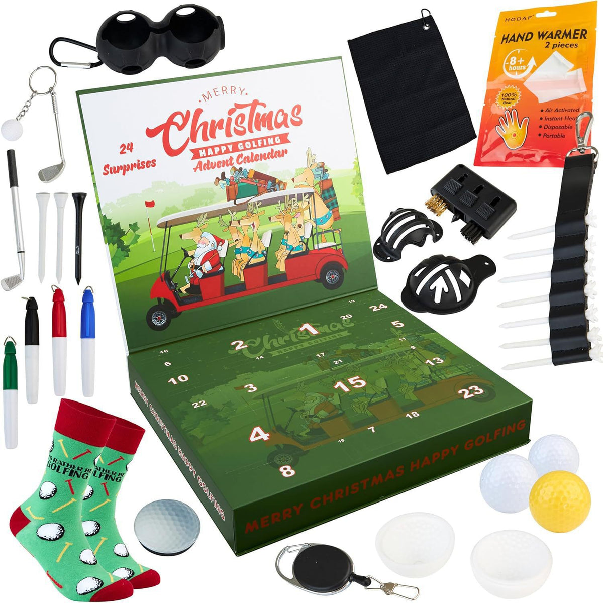 24 Days of Surprises Golf Advent Christmas Calendar for Men