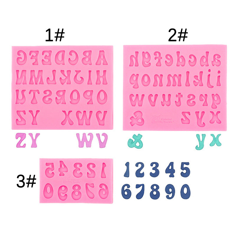 DIY Liquid Silicone Letter Number Mold for Baking Cake Chocolate Fondant Clay