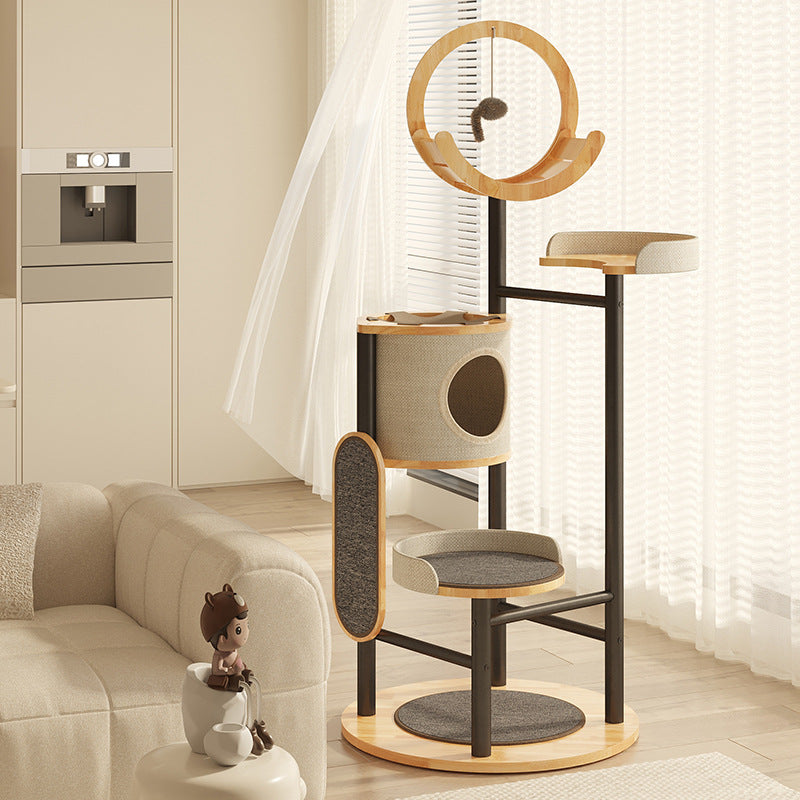 Solid Wood Multi Cat Climbing Frame with Scratching Post