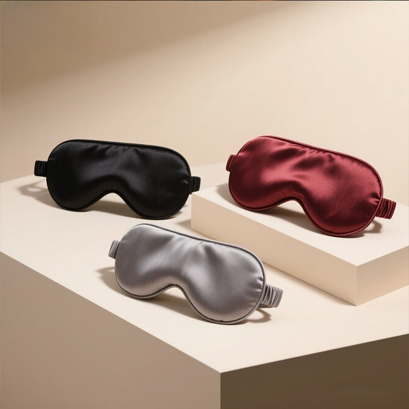 100% Mulberry Silk Sleep Mask, Double-Sided, 99.6% Light Blocking, Breathable Eye Mask for Sleeping with No-Pressure Fit