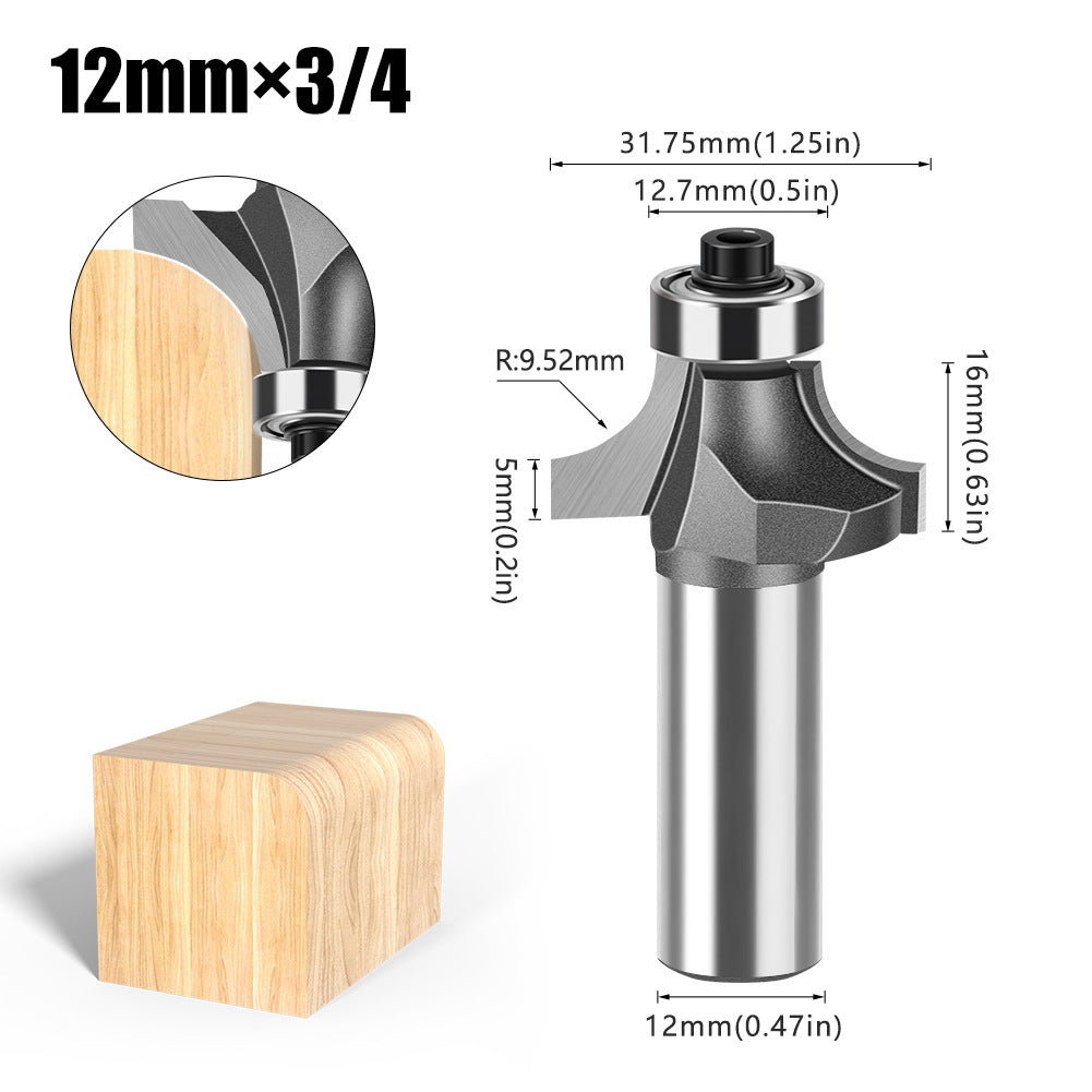 Tungsten Steel Round Angle Woodworking Milling Cutter