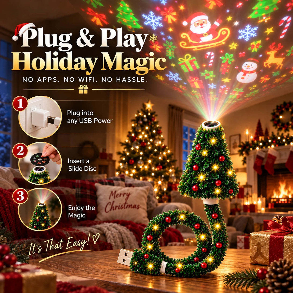 Creative Christmas projection lamp