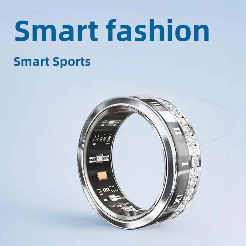 Rhinestone Smart Fitness Ring with Health Tracking