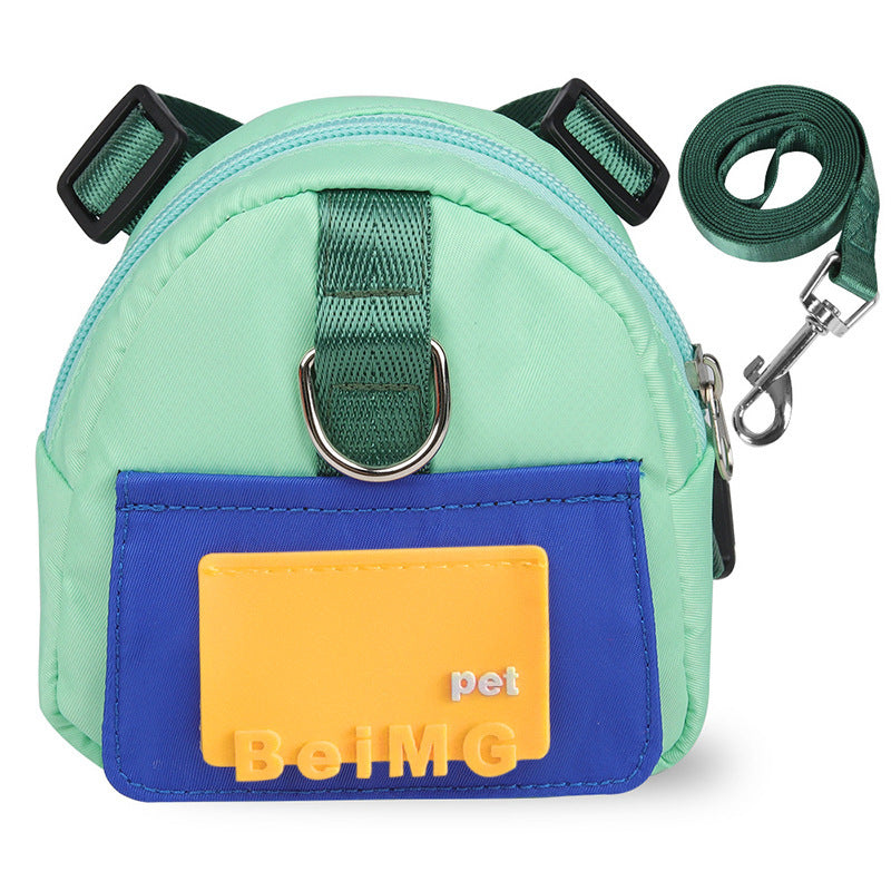 Adjustable Dog Harness with Backpack and Leash