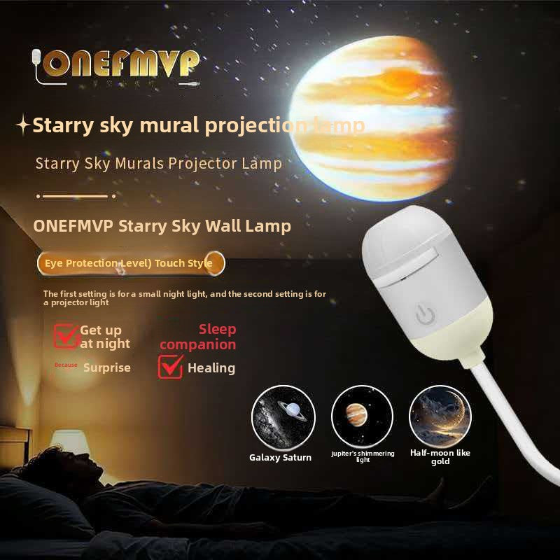Night light with star projection lamp