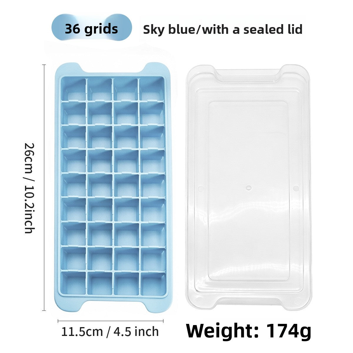 Food Grade Silicone Ice Cube Mold with Lid, Flexible Quick-Freeze Ice Tray, Easy-Release Design