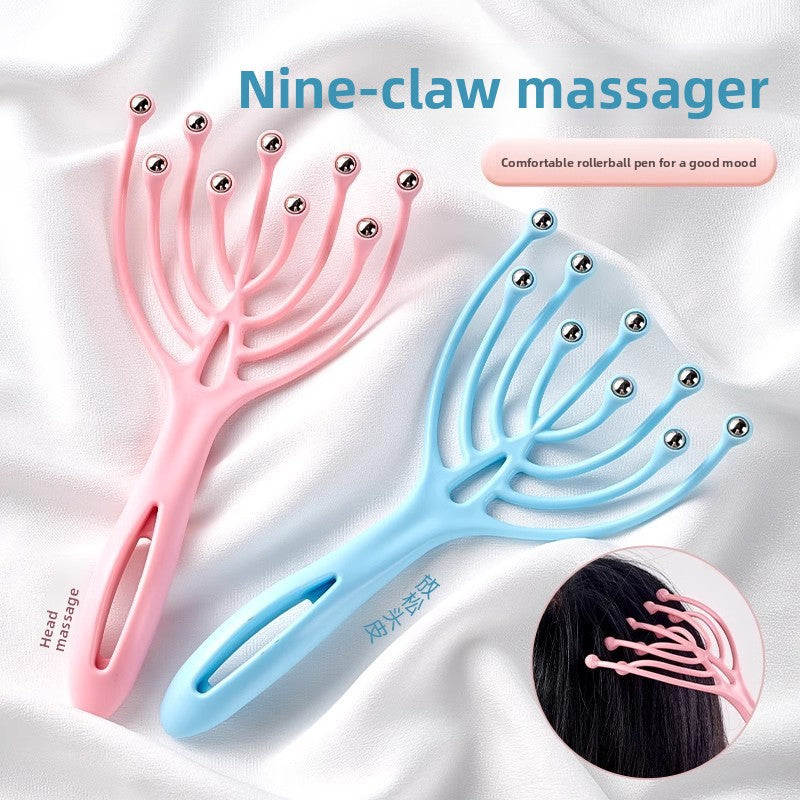Nine-Claw Scalp Massager with Roller Balls