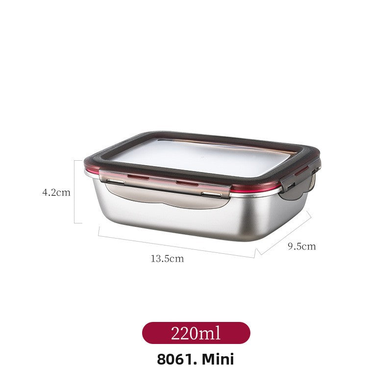 304 stainless steel food container with leak-proof lid